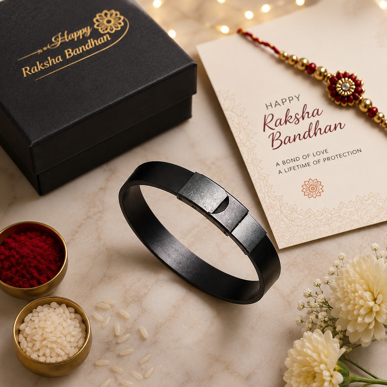 Personalized Black Name Rakhi for Brother