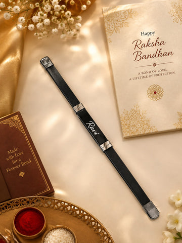 Personalized Black Name Rakhi for Brother