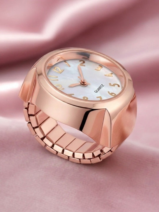 Ring Watch + Tulip Floral Bracelet Combo
