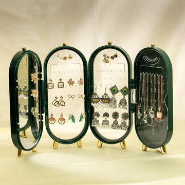 Viral 3-fold elegant Green Jewellery box -2