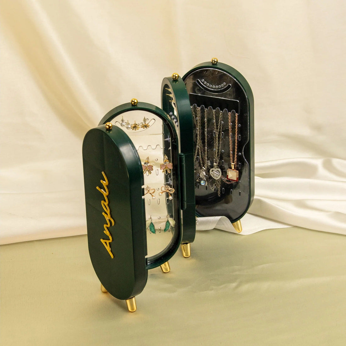 Viral 3-fold elegant Green Jewellery box
