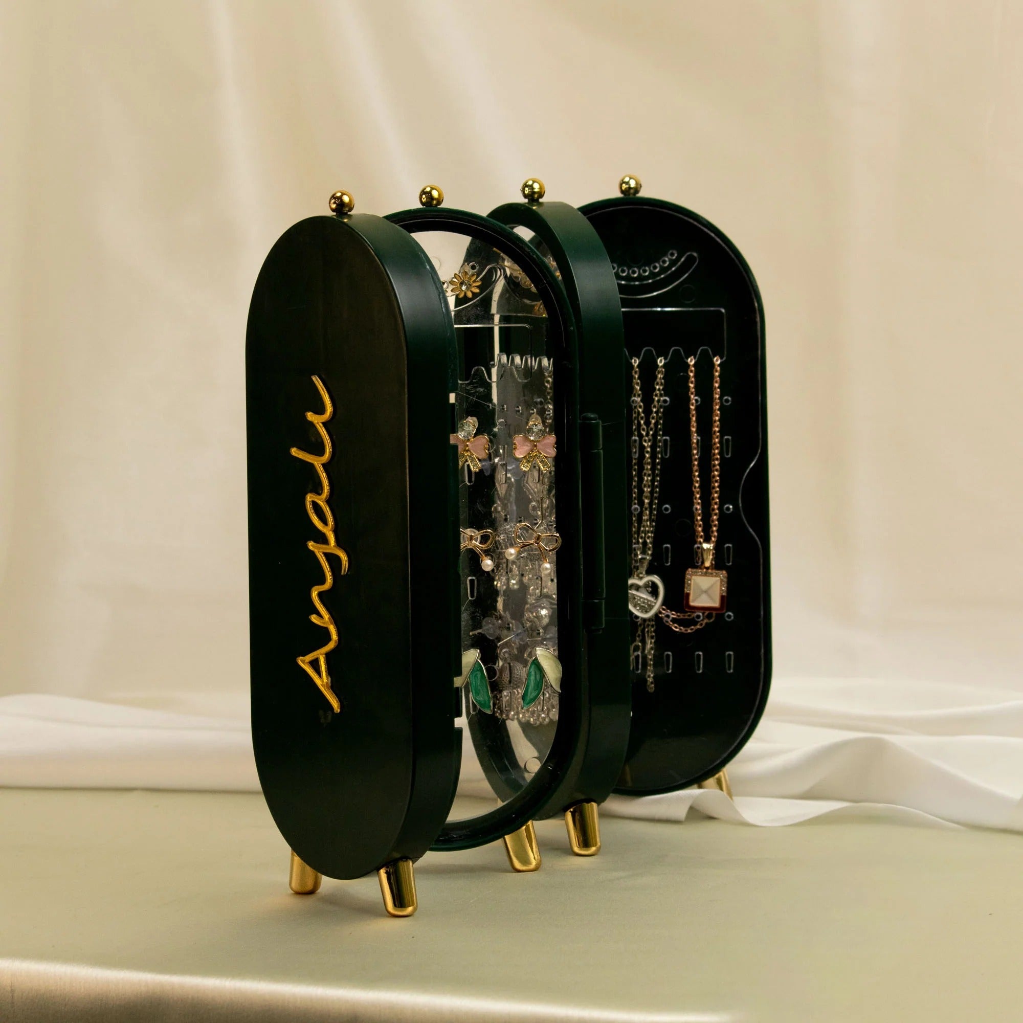 Viral 3-fold elegant Green Jewellery box