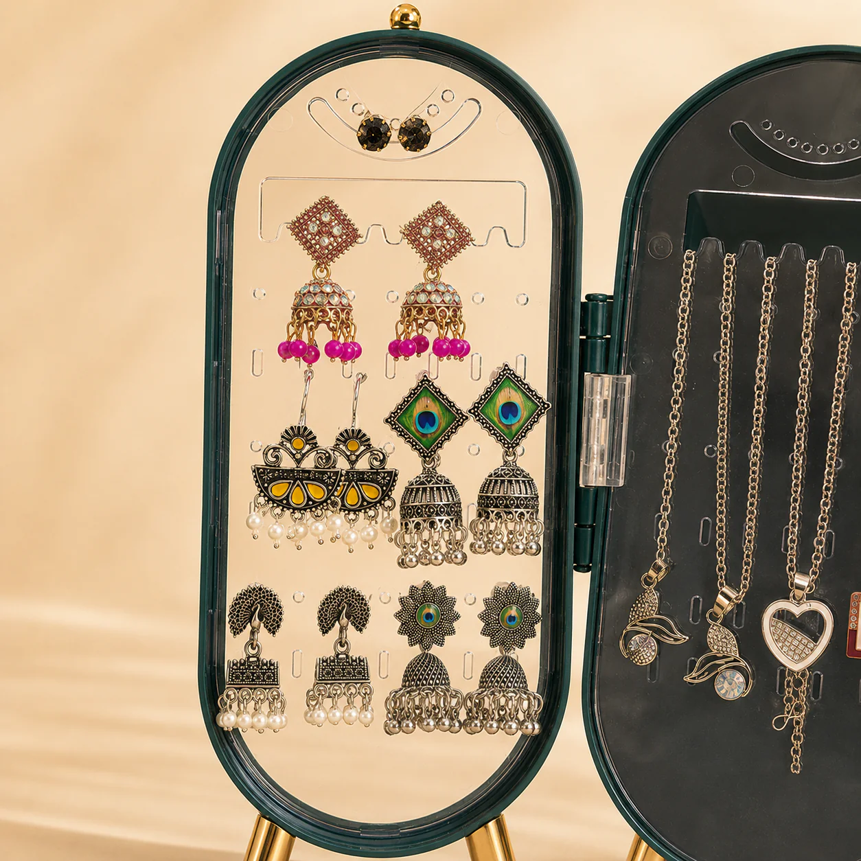 Viral 3-fold elegant Green Jewellery box -2