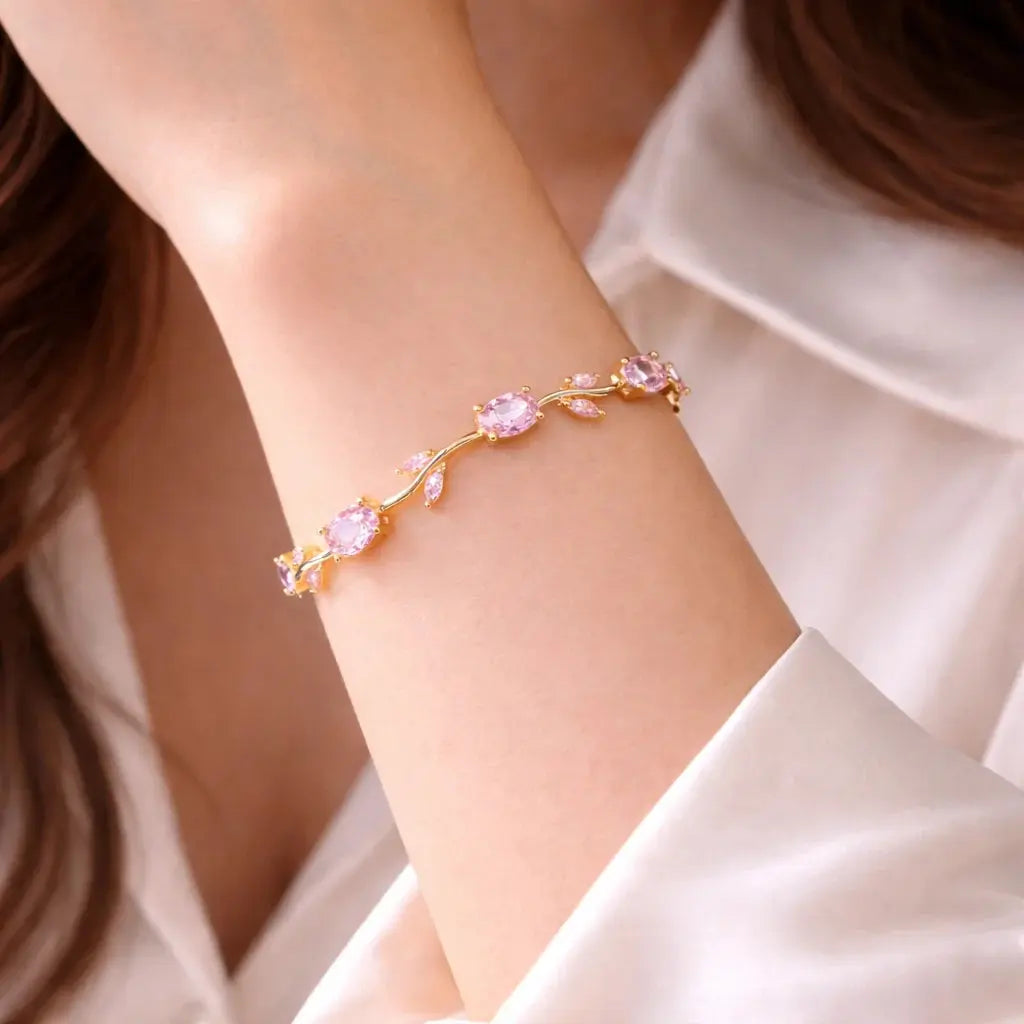 Tulip Floral Bracelet -18K Coquette Flower Bracelet