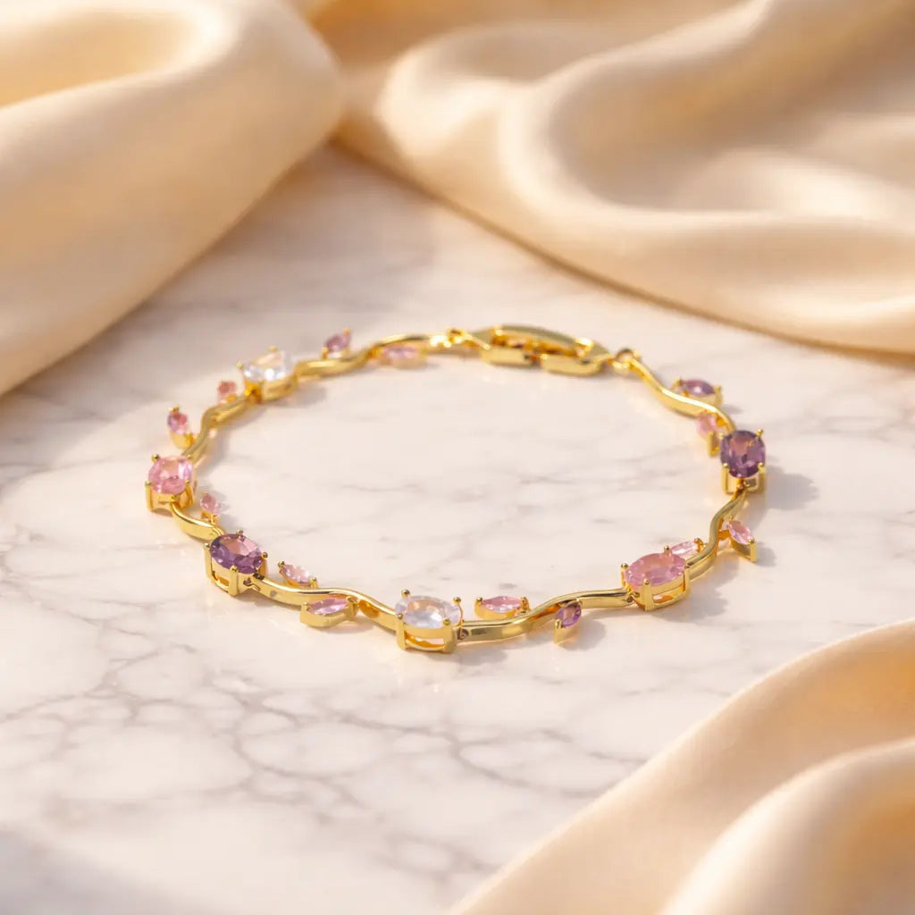 Ring Watch + Tulip Floral Bracelet Combo